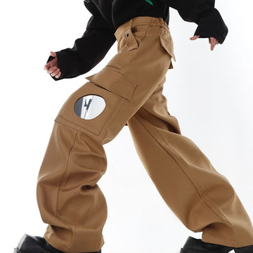 Large Pocket Overalls Stitching Design Trousers Casual Cargo Pants Loose Male Wide Leg Trousers Fashion aidase-shop